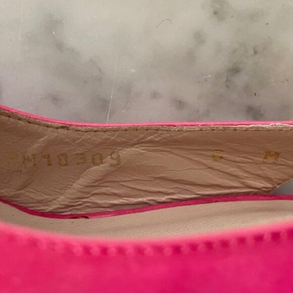 STUART WEITZMAN Jenny Fuchsia Peep Toe Sling Back Cork Wedge 6M - Picture 6 of 17